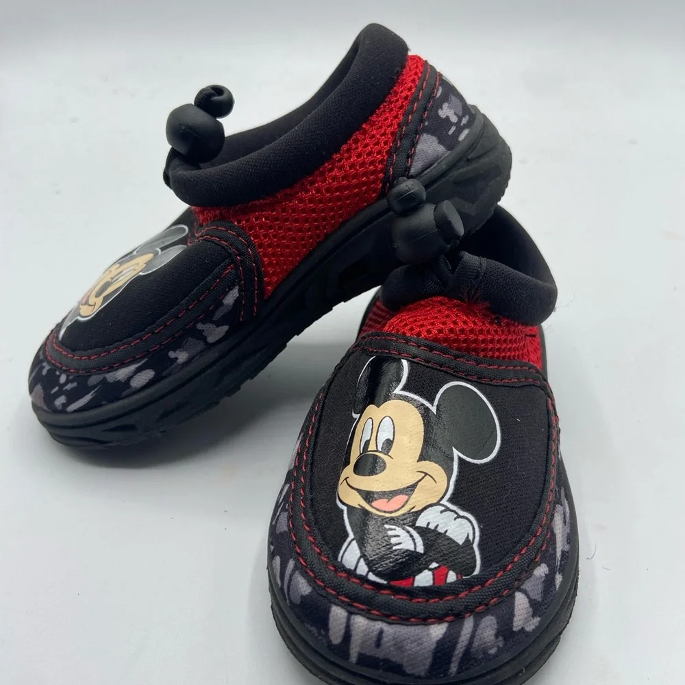 Disney Black and Red Water Shoes with Mickey Mouse Design